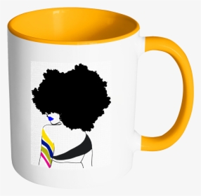 Afro Ether Coffee Mug - Natural Hair Black Woman Silhouette, HD Png Download, Free Download