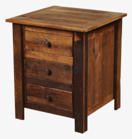 Barnwood Three Drawer Nightstand - Wooden Side Table Designs, HD Png Download, Free Download
