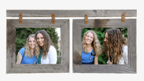 Horizontal Double Rustic Barnwood Frame For 2 Photos - Photograph, HD Png Download, Free Download
