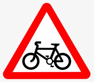 Triangle,area,symbol - Cycle Route Ahead Road Sign, HD Png Download, Free Download