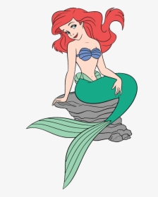 Transparent Mermaid Clipart Black And White - Drawing Cute Kawaii Ariel, HD Png Download, Free Download