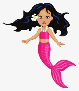 Transparent Free Mermaid Clipart Graphics - Cartoon Mermaid Transparent Background, HD Png Download, Free Download