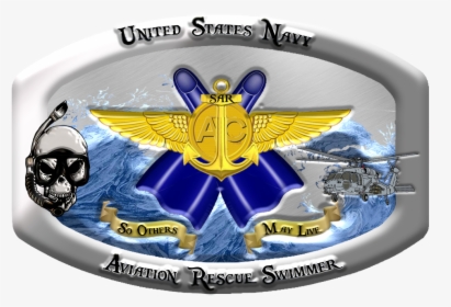 Rescue Swimmer Custom Buckle, Sar Buckle, Sar Custom - Crest, HD Png Download, Free Download