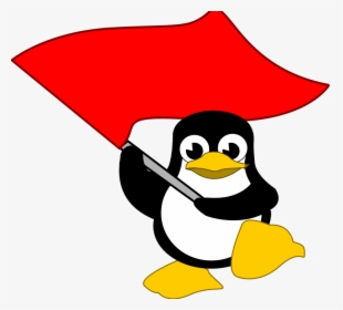 Penguin Waving Flag Clipart , Png Download - Linux Flag, Transparent Png, Free Download