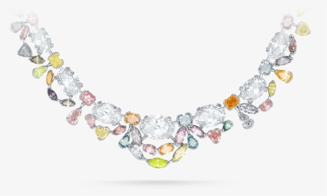 Multi Coloured Diamond Necklace - Necklace, HD Png Download, Free Download