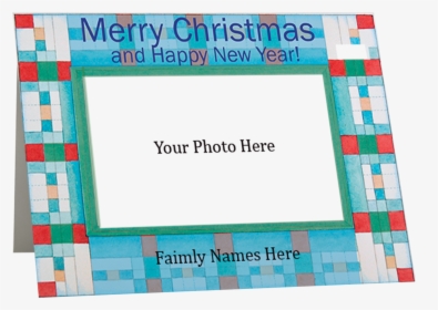 Christmas Blue Squares Holiday Photo Card - Paper, HD Png Download, Free Download