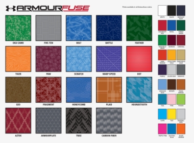 Under Armour Armourfuse Custom Sublimation Color Chart - Calendar Numbers To 31, HD Png Download, Free Download