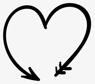 Svg Download Black And White Transparent - Arrow In Shape Of Heart, HD Png Download, Free Download