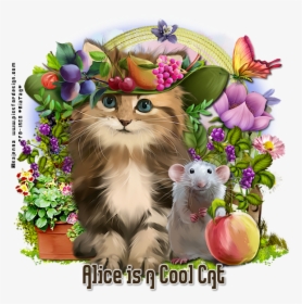 Alice Is A Cool Cat Lafr - Bon Lundi Gros Bisous, HD Png Download, Free Download
