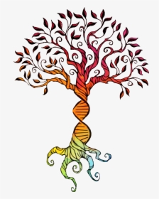 Treeoflife Watercolor Rainbow Dna Brelfie Rainbowbaby - Tree Of Life Drawing Easy, HD Png Download, Free Download