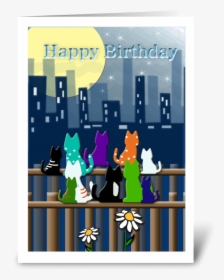 Cool Cat Birthday, Colorful Greeting Card - Cartoon, HD Png Download, Free Download