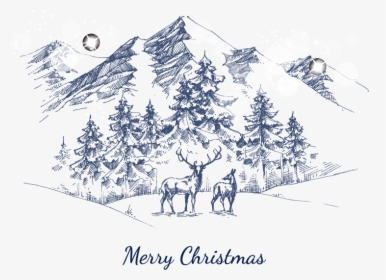Snowy-mountain - Snowy Mountain Sketch, HD Png Download, Free Download