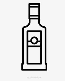 Liquor Bottle Coloring Page - Garrafa De Vodka Para Colorir, HD Png Download, Free Download