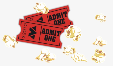 Transparent Popcorn Clipart - Popcorn And Tickets Transparent, HD Png Download, Free Download