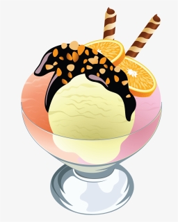 Sundae Clipart Glaces Clip Art Drinks Ice Cream Clip - Ice Cream Cup Clipart, HD Png Download, Free Download