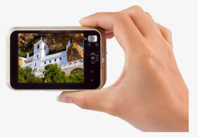 Shows The Back Of The Camera Showing A Holiday Photo - Camera Hand Back Png, Transparent Png, Free Download