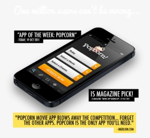 Download Popcorn App Poster - Smartphone, HD Png Download, Free Download
