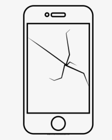 Cracked Screen Coloring Page - Line Art, HD Png Download, Free Download
