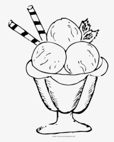Ice Cream Sundae Coloring Page - Ice Cream Sundae Drawing Png, Transparent Png, Free Download