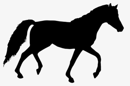 Horse Black Walking Silhouette Facing To Right - Horse Silhouette Png, Transparent Png, Free Download