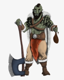 Orc Drawing Barbarian - Half Orc With An Axe, HD Png Download, Free Download
