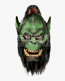 Orc Deluxe Latex Mask With Beard From World Of Warcraft - Wow Orc Mask, HD Png Download, Free Download