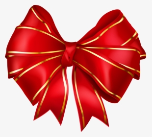 Red Bow With Gold Edging Transparent Png Image, Png Download, Free Download