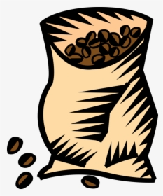 Vector Illustration Of Bag Of Coffee Bean Seed Of The - Transparent Coffee Beans Cartoon, HD Png Download, Free Download