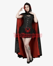 Black And Red Velvet Hooded Cape - Transparent Background Halloween Costume, HD Png Download, Free Download