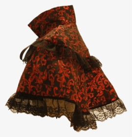 Red And Black Brocade Short Cape - Ruffle, HD Png Download, Free Download