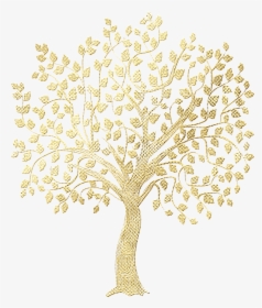 Gold Foil Tree, Tree Silhouette, Gold Tree, Tree - Transparent Gold Tree, HD Png Download, Free Download