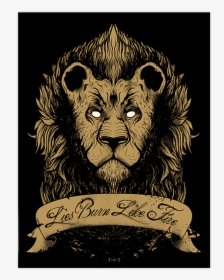Burning Lies Metallic Screen Print - Masai Lion, HD Png Download, Free Download