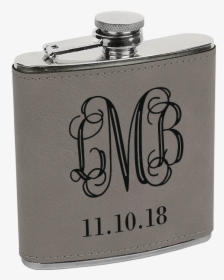 Monogram Date Leatherette Flask" title="monogram Date - Flask With Initials, HD Png Download, Free Download