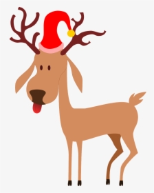 Reindeer Santa Clause Christmas Free Picture - Transparent Background Reindeer Clipart, HD Png Download, Free Download
