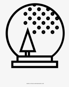 Snow Globe Coloring Page - Circle, HD Png Download, Free Download