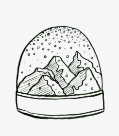 Snow Globe And Mountains - Sketch, HD Png Download, Free Download