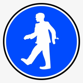 Man, Walking, Caution, Warning, Mandatory, Blue, Sign - Us Army South Logo, HD Png Download, Free Download