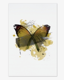 Yellow Butterfly Art Card - Brush-footed Butterfly, HD Png Download, Free Download