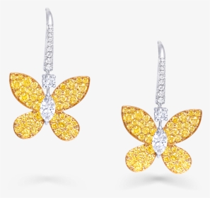 Yellow Butterfly Earrings, HD Png Download, Free Download