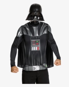 Adult Darth Vader Costume Top With Mask - Darth Vader Mask Costume, HD Png Download, Free Download