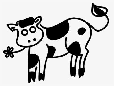 Transparent Cute Cow Png - Cow Black And White No Background, Png Download, Free Download