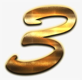 3 Number Golden Png, Transparent Png, Free Download