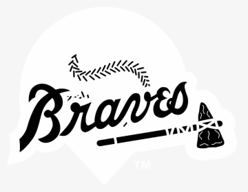 Logo Black And White Brand Atlanta Braves - Atlanta Braves Logo Black And White, HD Png Download, Free Download
