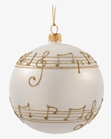 Glass Bauble Cream Colored With Musical Notes, 8 Cm - Boule De Noel Musique, HD Png Download, Free Download