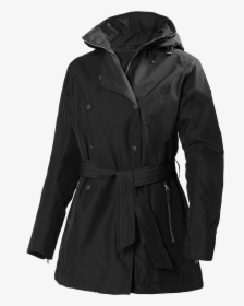Helly Hansen Trench Coat Raincoat Jacket - Black Trench Coat Transparent, HD Png Download, Free Download