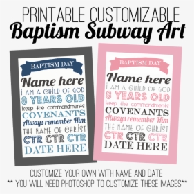 Lds Png Baptism Boy - Lds Baptism Subway Art Free, Transparent Png, Free Download