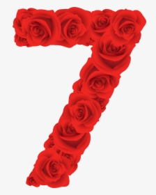 Red Roses Number Seven Png Clipart Image - Rose Numbers Png, Transparent Png, Free Download