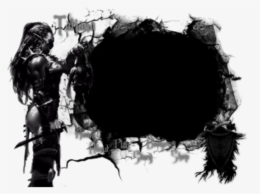 Silhouette Desktop Wallpaper Black White - Orc Fight, HD Png Download, Free Download