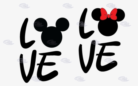 Love With Mickey Mouse Head Minnie Mouse Cute Bow, HD Png Download, Free Download
