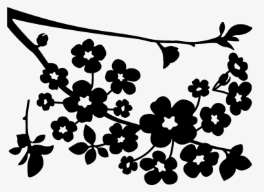 Cherry Blossom Paper Coloring Book - Cherry Blossom Clip Art Black And White, HD Png Download, Free Download